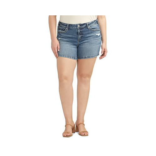 Silver Jeans Co. Trendy Plus Size Elyse Mid-Rise Jean Shorts
