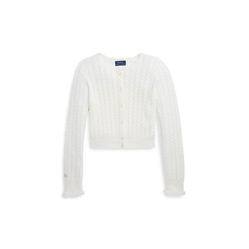 Polo Ralph Lauren Big Girls Pointelle-Knit Cotton Cardigan Sweater