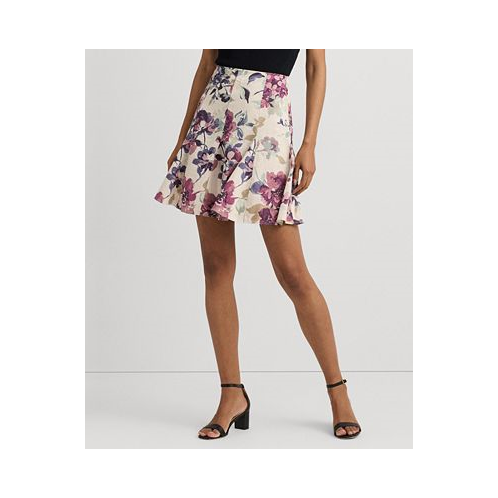POLO Ralph Lauren Womens Floral Linen Miniskirt