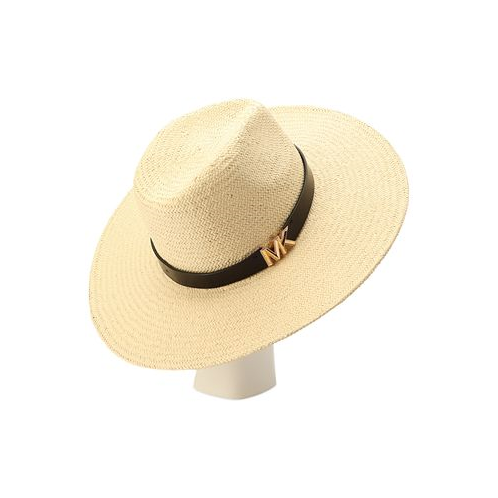 Michael Kors Womens Karlie Logo Band Straw Hat
