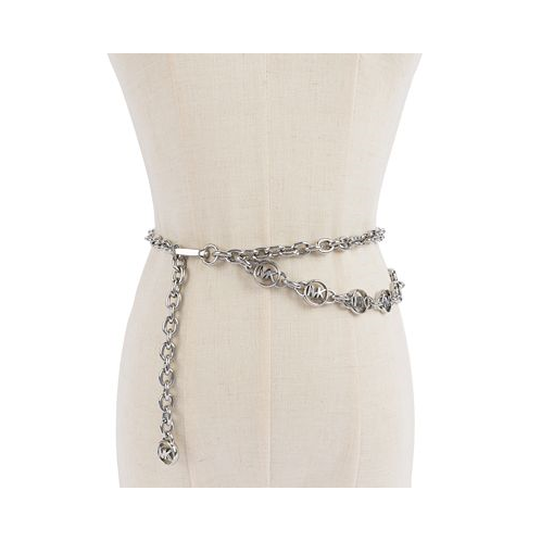 Michael Kors Womens Logo Charm Chain Belt