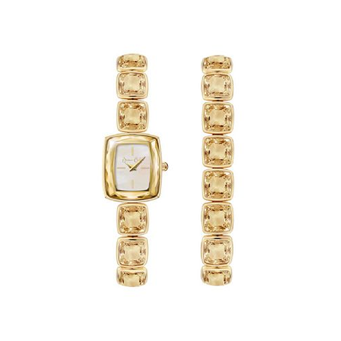 Jessica Carlyle Womens Quartz Gold-Tone Alloy Watch 18mm Gift Set