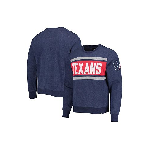 47 Brand Mens Heather Navy Distressed Houston Texans Bypass Tribeca Pullover Sweatshirt