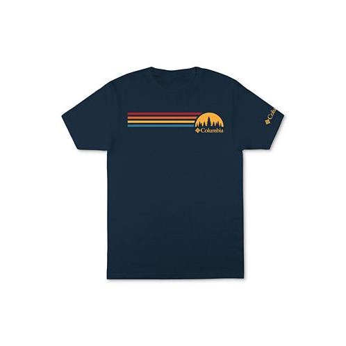 Columbia Mens Striped Logo Graphic T-Shirt