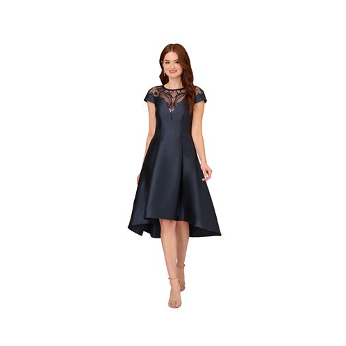 Adrianna Papell Womens Mikado High-Low Party Dress