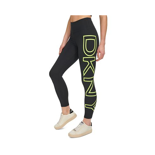 DKNY Womens High-Waist Logo-Print 7/8 Leggings
