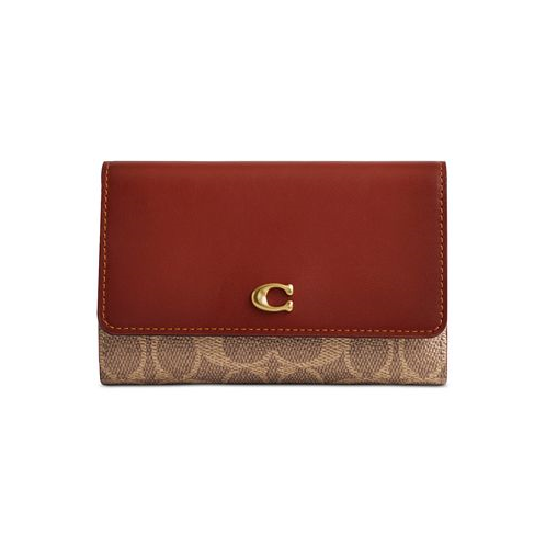 COACH Essential Medium Flap Signature Canvas Wallet