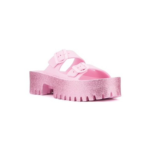 Olivia Miller Womens Sparkles Slide Sandal