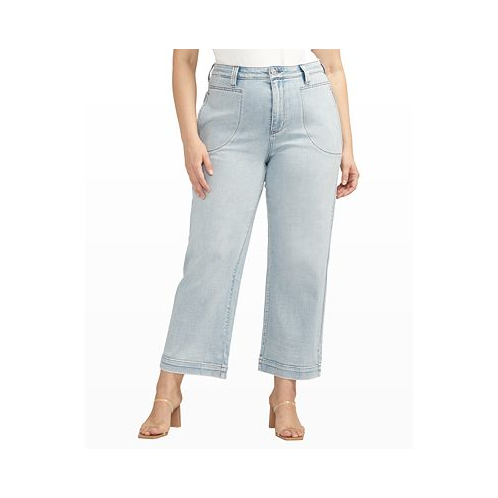 JAG Plus Size Sophia High Rise Wide Leg Cropped Jeans