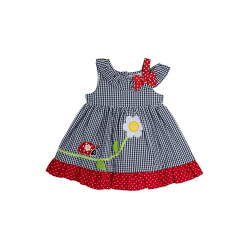 Rare Editions Baby Girls Lady Bug Seersucker Dress with Diaper Cover