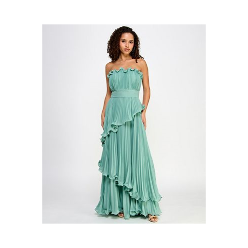 Speechless Juniors Strapless Ruffled Tiered Pleated Gown
