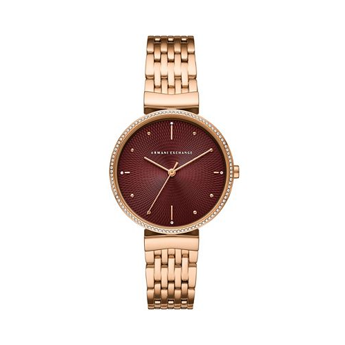 A|X Armani Exchange Womens Three-Hand Rose Gold-Tone Stainless Steel Watch 36mm AX5912