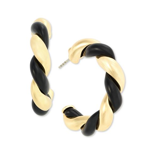 On 34th Gold-Tone Swirl Medium Hoop Earrings 1.2