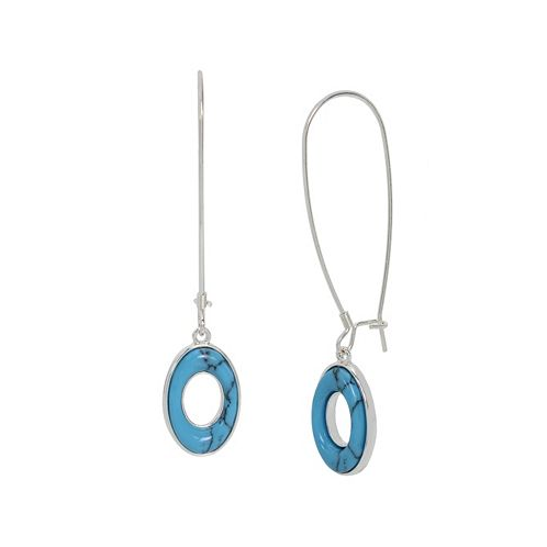 Robert Lee Morris Soho Semi-Precious Turquoise Oval Dangle Earrings