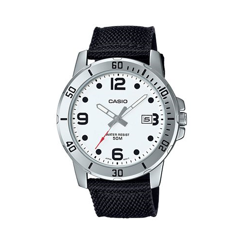 Casio Mens Black Cloth Strap Watch 45mm MTPVD01C-7BV