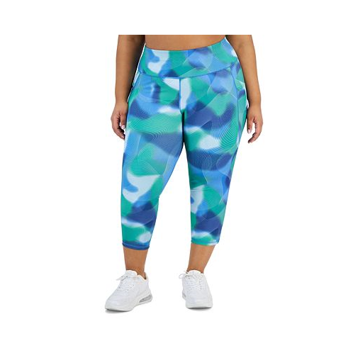 ID Ideology Plus Size Printed Cropped Compression Leggings