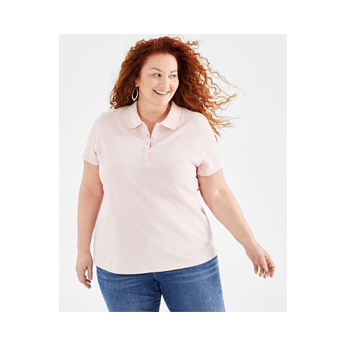 Style & Co Plus Size Solid Cotton Polo Shirt