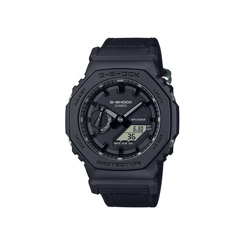 G-Shock Mens Analog Digital Black Cordura and Resin Watch 45.4mm GA2100BCE-1A