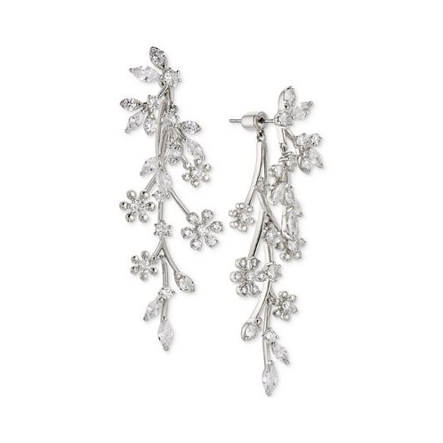 Eliot Danori Cubic Zirconia Flower Front-to-Back Earrings