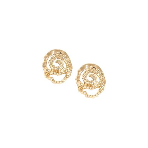SOHI Womens Gold Spiral Stud Earrings