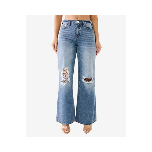 True Religion Womens Leila No Flap Wide Leg Jean