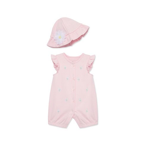 Little Me Baby Girls Daisies Romper with Hat