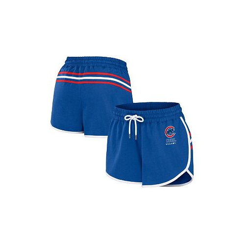 WEAR by Erin Andrews Womens Royal Chicago Cubs Logo Shorts