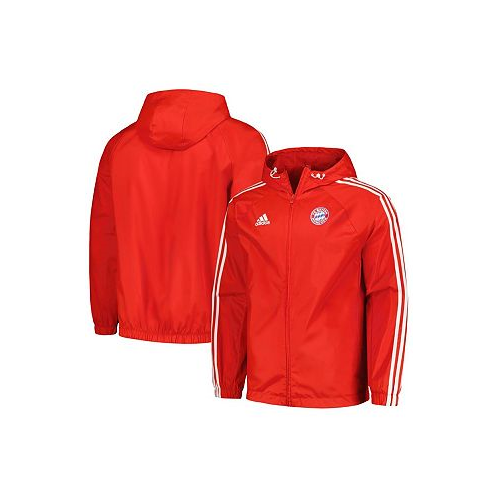 Adidas Mens Red Bayern Munich 2023/24 DNA Raglan Full-Zip Windbreaker