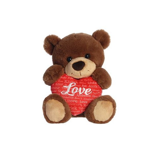 Aurora Medium Universal Love Bear Valentine Heartwarming Plush Toy Brown 11