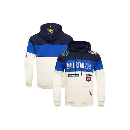 Pro Standard Mens and Womens Cream 2024 NBA All-Star Game Chenille Fleece Pullover Hoodie