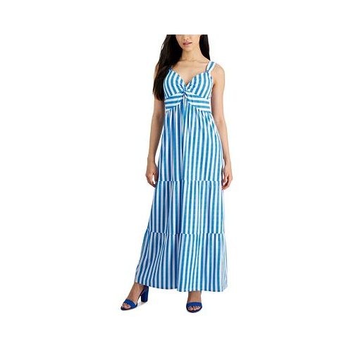 JAMIE & LAYLA Petite Striped Twist-Front Maxi Dress
