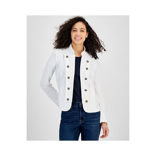 Tommy Hilfiger Womens Solid Open-Front Band Jacket