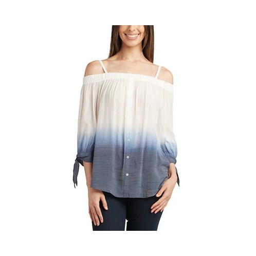 BCX Juniors Off-The-Shoulder Dip-Dyed 3/4-Sleeve Top