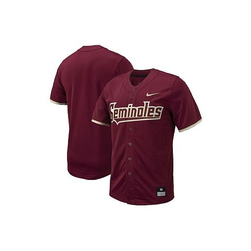 Nike Mens Garnet Florida State Seminoles Replica Full-Button Baseball Jersey