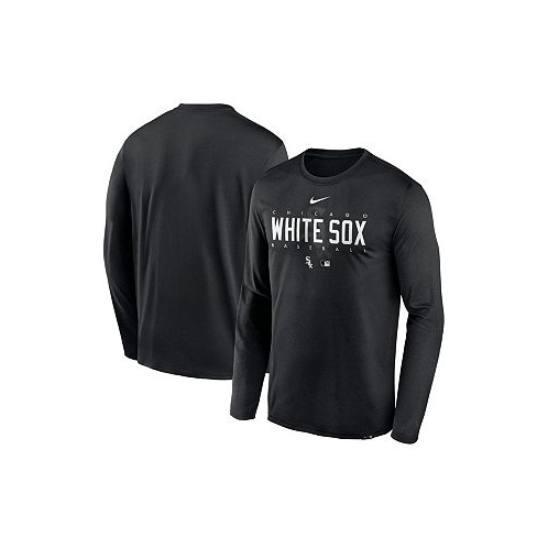 Nike Mens Black Chicago White Sox Authentic Collection Team Logo Legend Performance Long Sleeve T-shirt