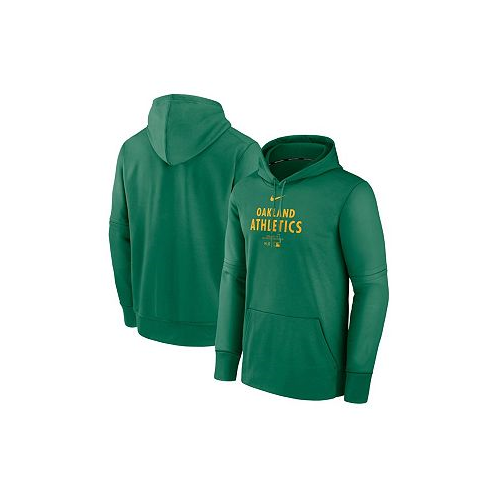 Nike Mens Green Oakland Athletics Authentic Collection Practice Performance Pullover Hoodie