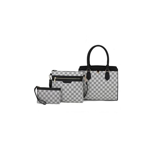 MKF Collection Finnley 3Pcs Womens Set Satchel Bag Crossbody Handbag & Wristlet by Mia K