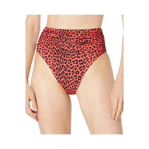 Michael Kors Womens High Waist Animal-Print Bikini Bottoms