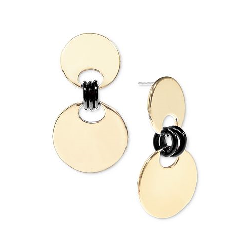 On 34th Gold-Tone Disc & Color Ring Drop Earrings