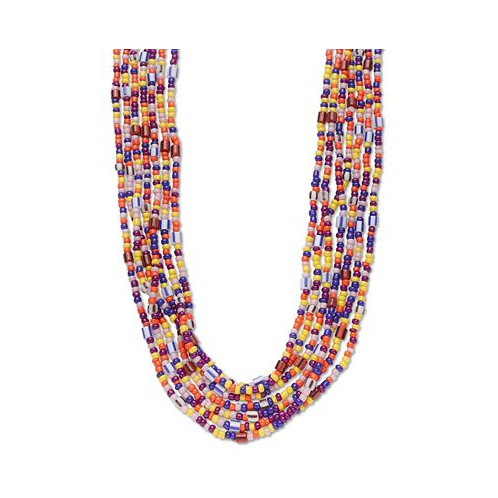 Style & Co Gold-Tone Multicolor Seed Bead Layered Collar Necklace 18 + 3 extender