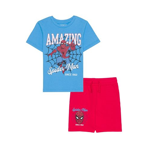 Hybrid Toddler and Little Boys Spiderman Short Sleeve T-shirt and Shorts 2 Pc Set