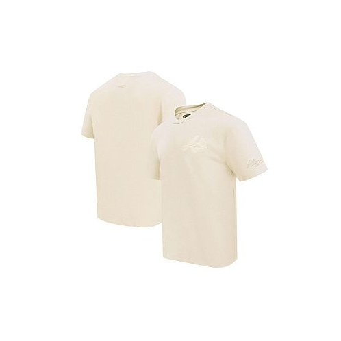 Pro Standard Mens Cream Atlanta Braves Neutral CJ Dropped Shoulders T-shirt