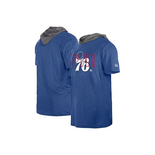 New Era Mens Royal Philadelphia 76ers Active Hoodie T-shirt