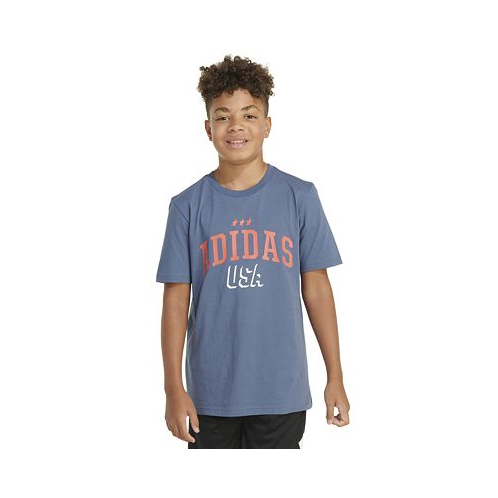 Adidas Big Boys Short-Sleeve Cotton USA Graphic T-Shirt