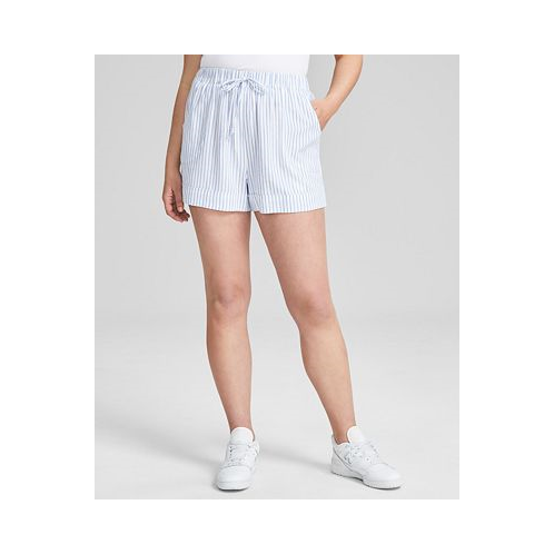 And Now This Womens High-Rise Pull On Linen-Blend Shorts