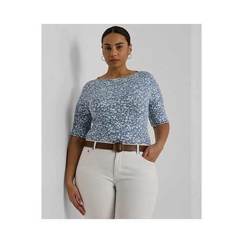 POLO Ralph Lauren Plus Size Floral Boatneck Tee