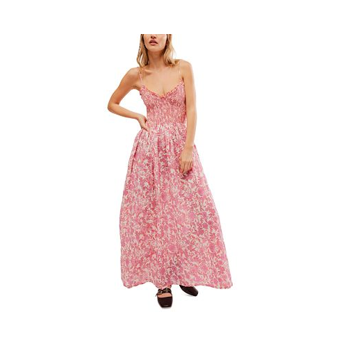 Free People Womens Sweet Nothings Cotton Smocked Maxi Dress