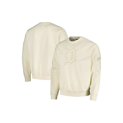 Pro Standard Mens Cream Detroit Tigers Neutral Drop Shoulder Pullover Sweatshirt