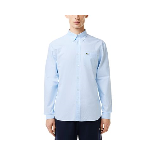 Lacoste Mens Woven Long Sleeve Button-Down Oxford Shirt