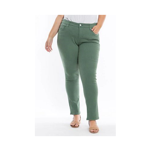 SLINK Jeans Plus Size Color Mid Rise Slim pants